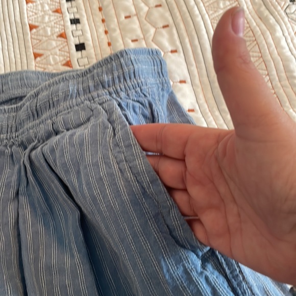 Patagonia, blue and white striped cotton pants size large - Picture 2 of 8